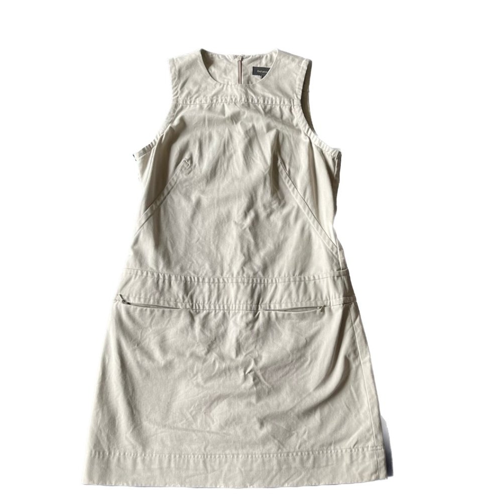 Banana Republic Beige Sleeveless Khaki Jumper Dress Women's Size S